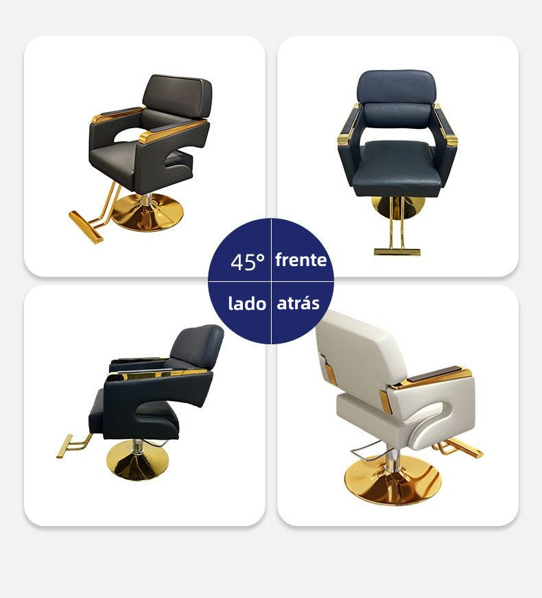 Sillón De Barbero Ergonómico Con Altura Ajustable Y Elegante