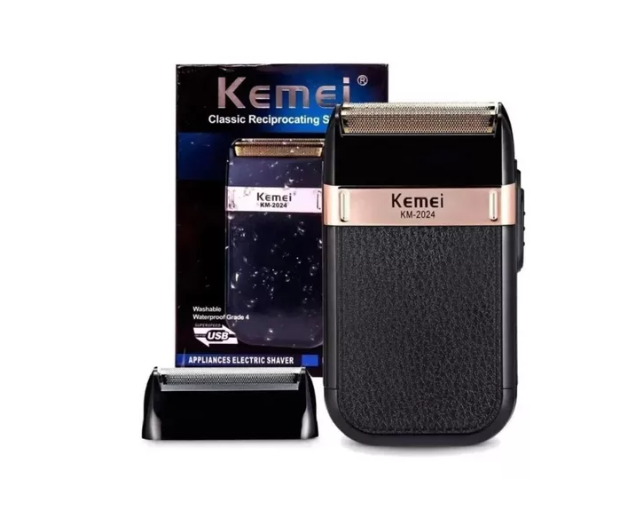 Máquina Afeitadora Kemei Km-2024 Negra Color Negro