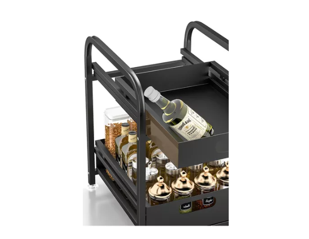 Organizador Estante De 2 Niveles Cocina Color Negro