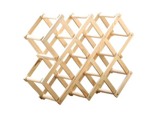 Organizador Plegable De Madera Para 10 Botellas Botellero