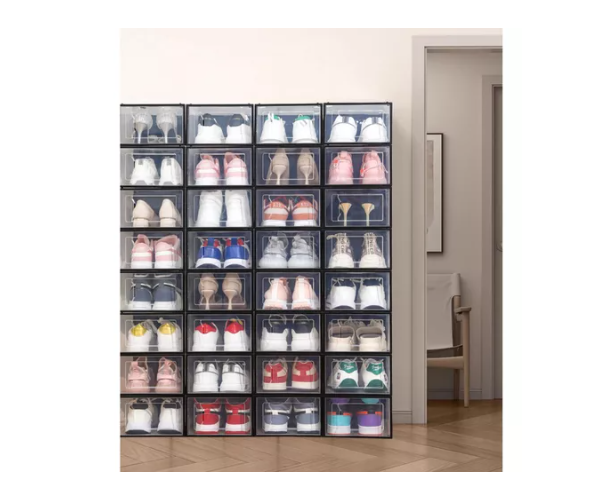 Set 4 Cajas Organizadoras De Zapatos Apilables Y Firme