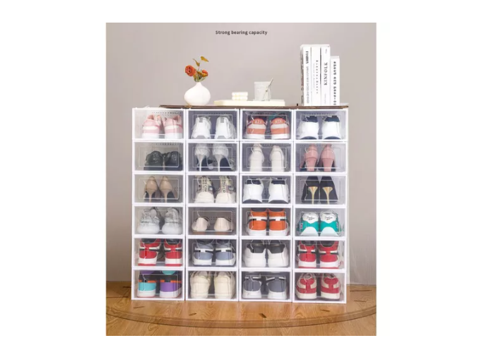 Set 4 Cajas Organizadoras De Zapatos Apilables Y Firme