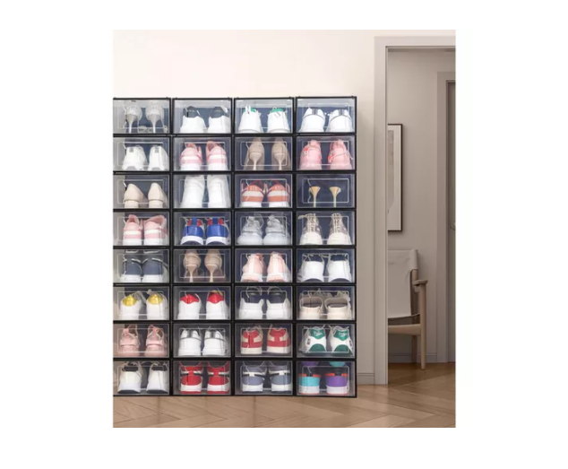 Set 4 Cajas Organizadoras De Zapatos Apilables Y Firme