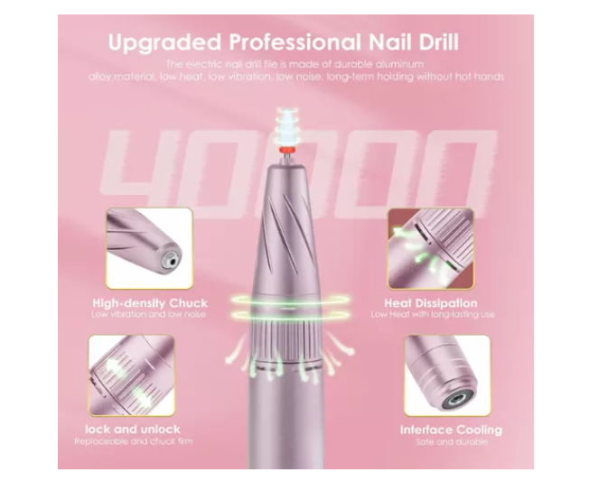 Torno Maquina Uñas Profesional 40000rpm Manicure Pedicure