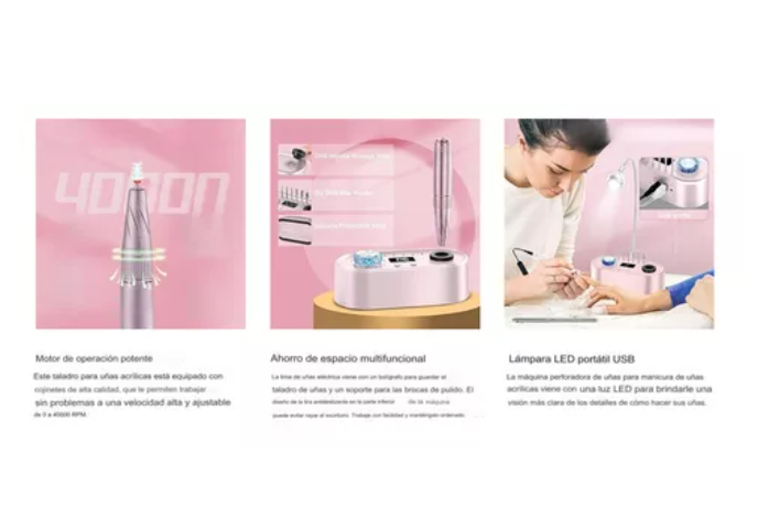 Torno Maquina Uñas Profesional 40000rpm Manicure Pedicure