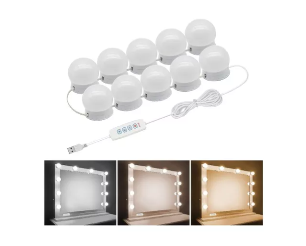 Luces Para Espejo Tocador Maquillaje 10 Led Bombillas