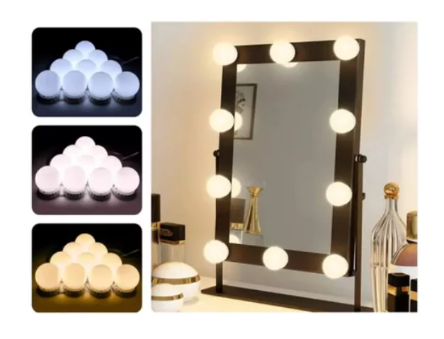 Luces Para Espejo Tocador Maquillaje 10 Led Bombillas