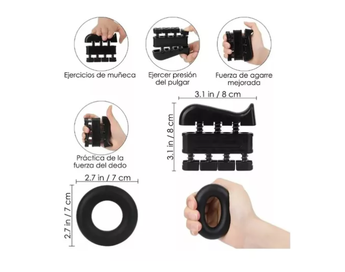 Set 5 Hand Grip Pinza Resistencia Ejercicio Mano Y Muñeca