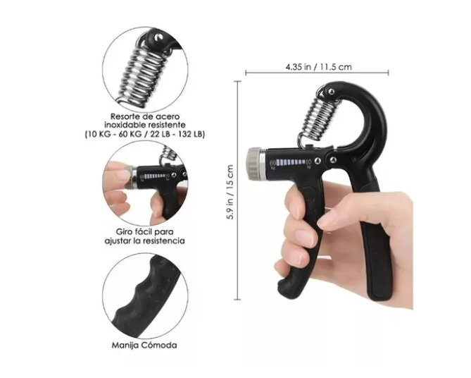 Set 5 Hand Grip Pinza Resistencia Ejercicio Mano Y Muñeca
