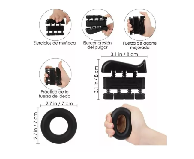 Set 5 Hand Grip Pinza Resistencia Ejercicio Mano Y Muñeca