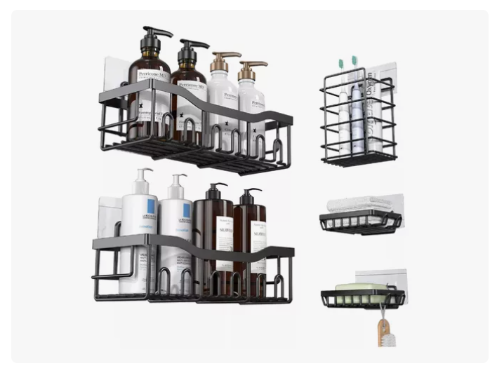 Set 5 Organizadores Esquineros De Ducha Colgadores Jaboneras