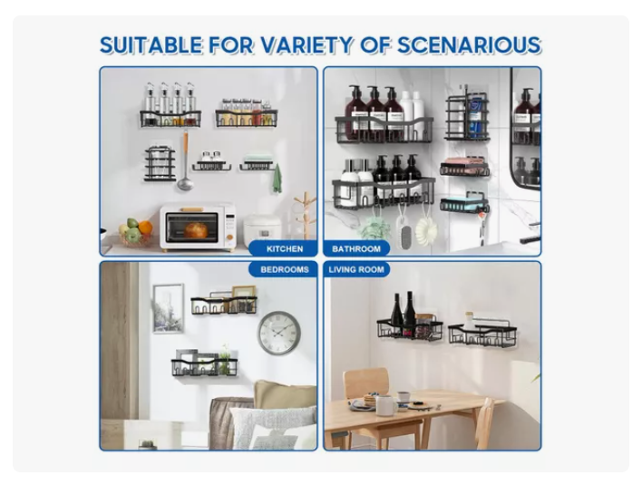 Set 5 Organizadores Esquineros De Ducha Colgadores Jaboneras