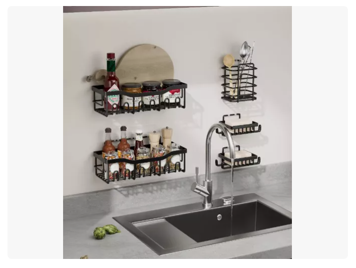 Set 5 Organizadores Esquineros De Ducha Colgadores Jaboneras