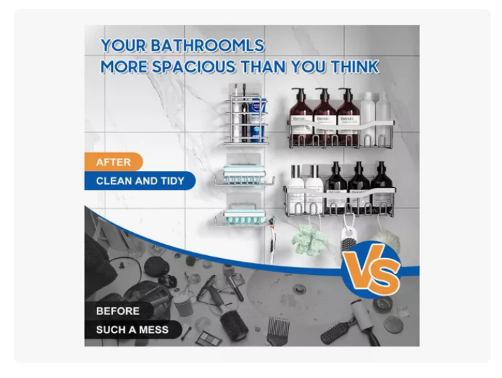 Set 5 Organizadores Esquineros De Ducha Colgadores Jaboneras