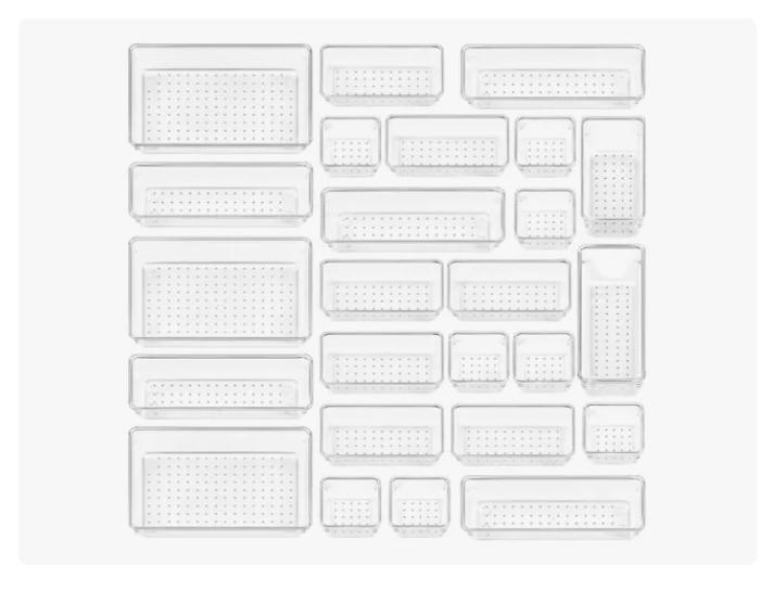 Set 25 Organizadores Cajones Escritorio Oficina Cocina Baño