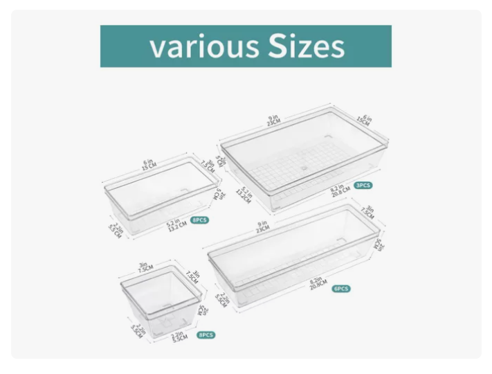 Set 25 Organizadores Cajones Escritorio Oficina Cocina Baño