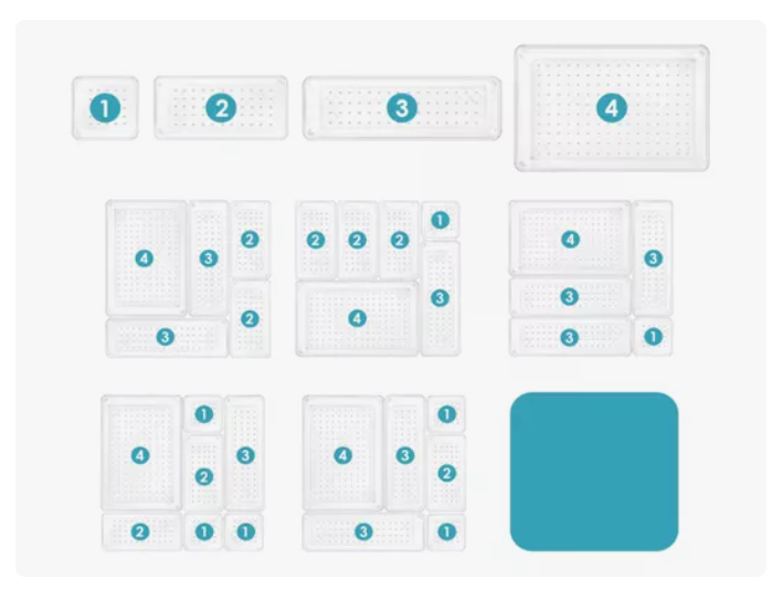 Set 25 Organizadores Cajones Escritorio Oficina Cocina Baño
