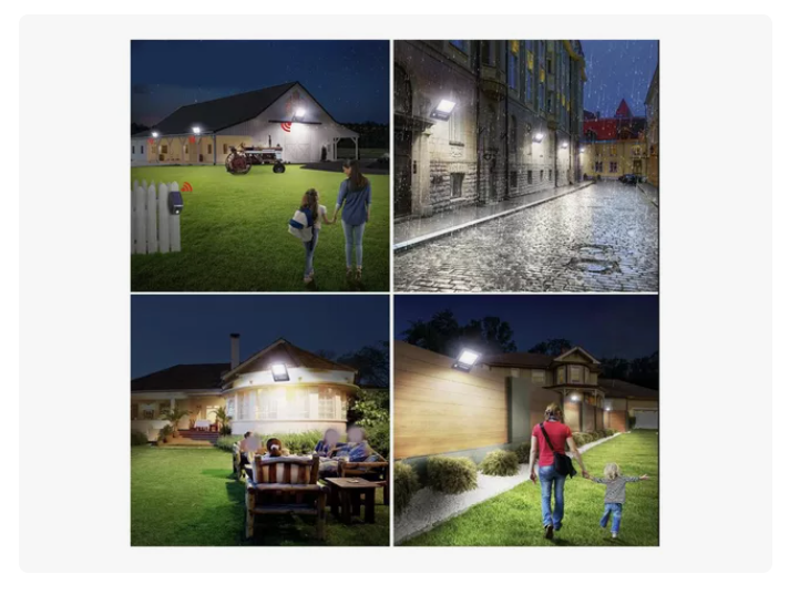 Foco Reflector Solar Interior Y Exterior 500w Color Negro