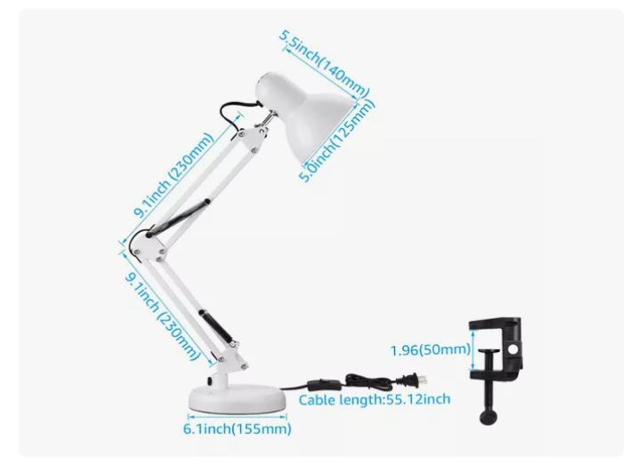 Lámpara Brazo Flexible Escritorio Estudio Base De Mesa Clip
