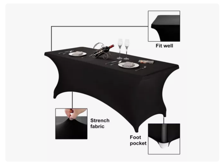 Funda De Mantel Engrosada Tela Spandex Party 6ft 183*76*76cm