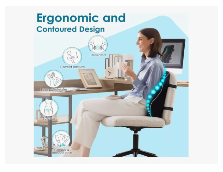 Cojin Soporte Espalda Corrector Lumbar De Silla Auto Oficina