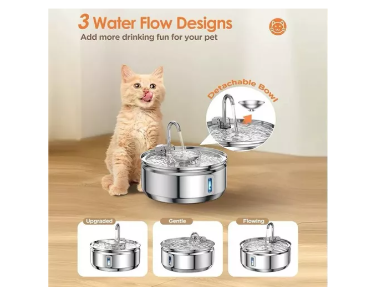 Bebedero Automático Gatos Perros Fuente Agua 3.2l Inox