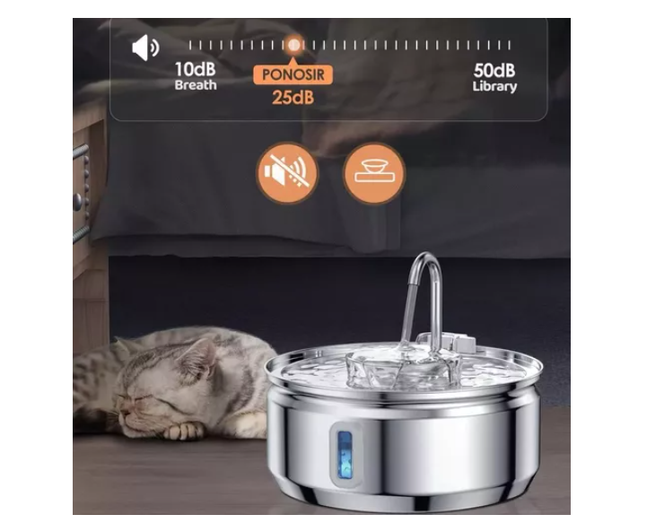 Bebedero Automático Gatos Perros Fuente Agua 3.2l Inox