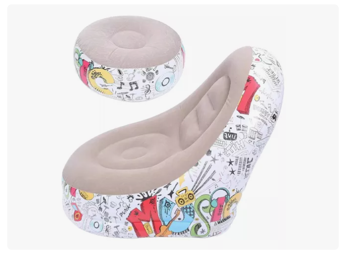 Sofá Tumbona Inflable Con Reposa Pies Y Inflador Incluido