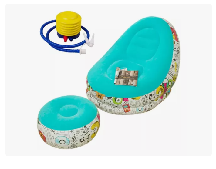 Sofá Tumbona Inflable Con Reposa Pies Y Inflador Incluido