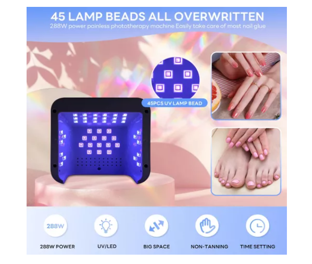 Secador Uña Uv Led Lampara Manicure Profesional 268w
