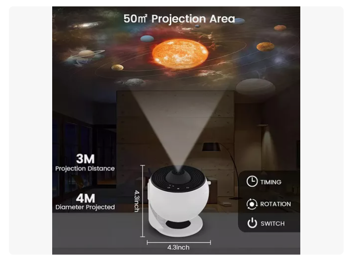 Proyector Estrellas Galaxia Luz Nocturna Led 12 Discos Rotac