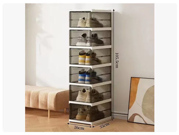 Zapatera Plegable 6 Niveles Una Pieza Firme Cajas De Zapatos