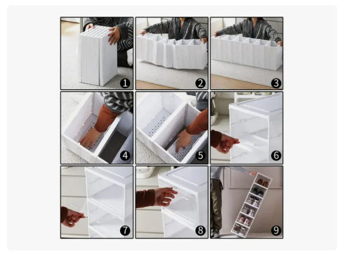 Zapatera Plegable 6 Niveles Una Pieza Firme Cajas De Zapatos
