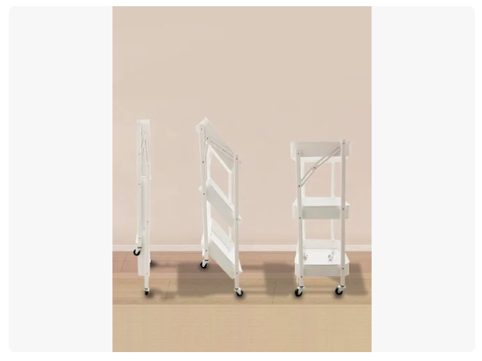 Organizador Carro Plegable Multiuso De 3 Niveles Con Ruedas