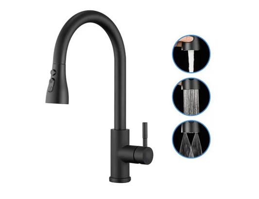 Llave Monomando Lavaplatos Extensible 3 Modos Cocina Niquel