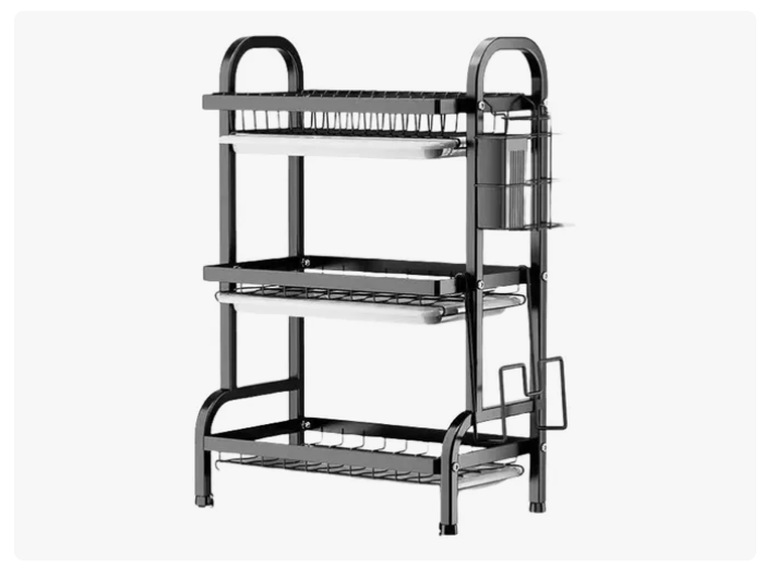 Rack Escurridor Organizador Cocina Secador Platos 3 Niveles