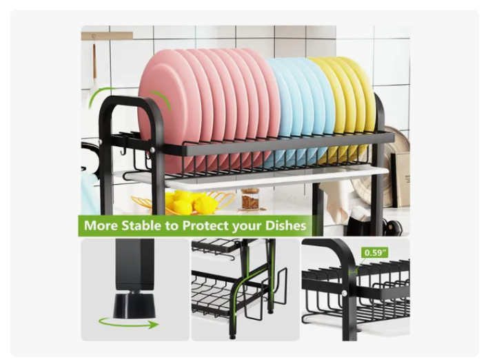 Rack Escurridor Organizador Cocina Secador Platos 3 Niveles