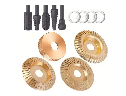 Juego De 4 Discos + Juego De 5 Escofinas Para Tallar Madera
