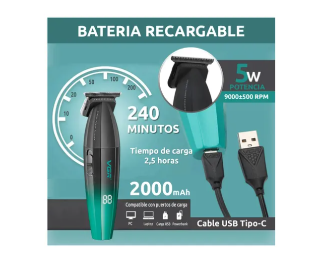 Máquina Patillera Profesional Vgr V-906 Magnetico 9000 Rpm