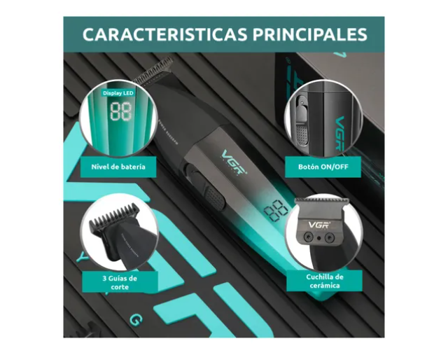 Máquina Patillera Profesional Vgr V-906 Magnetico 9000 Rpm