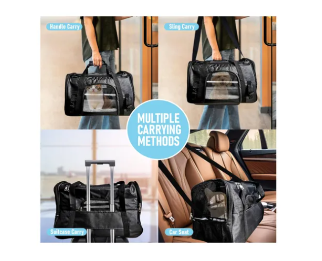 Bolso Transportador Mascota Para Perro Gato Respirable