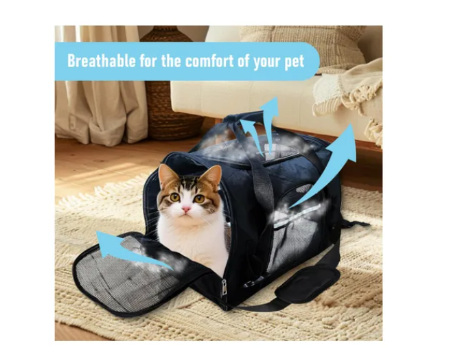 Bolso Transportador Mascota Para Perro Gato Respirable