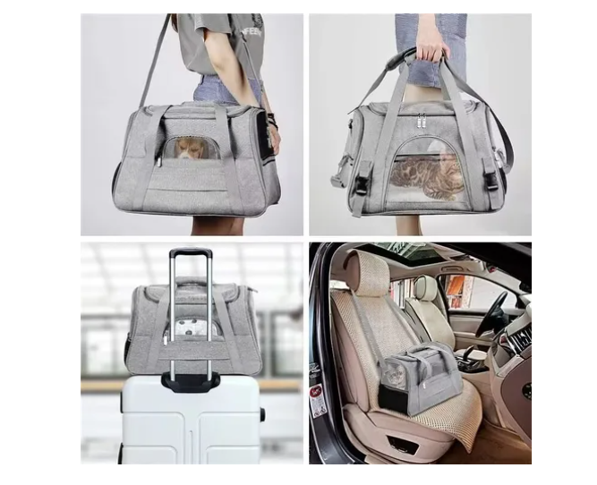 Bolso Transportador Mascota Para Perro Gato Respirable