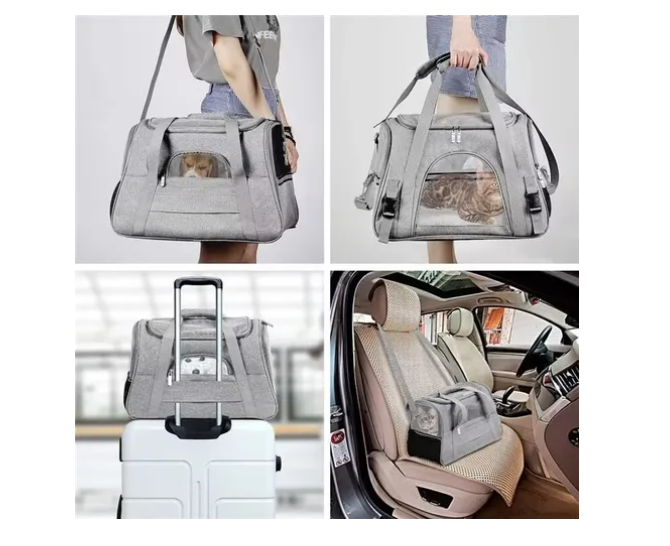 Bolso Transportador Mascota Para Perro Gato Respirable