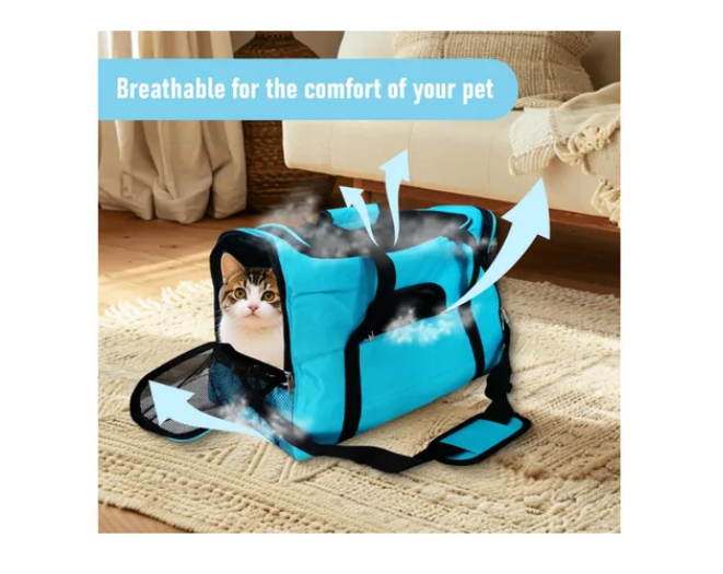 Bolso Transportador Mascota Para Perro Gato Respirable