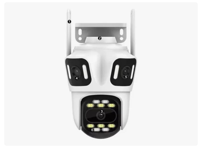 Cámaras De Seguridad Exterior Wifi 360° 3 Lentes 3 Pantalla