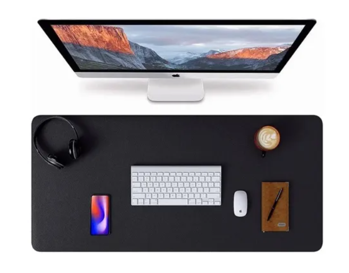 Alfombrilla Mousepad De Cuero Impermeable Reversible 80x40