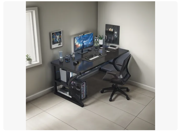 Escritorio De Oficina Moderno Con Estante Inferior 100x60cm