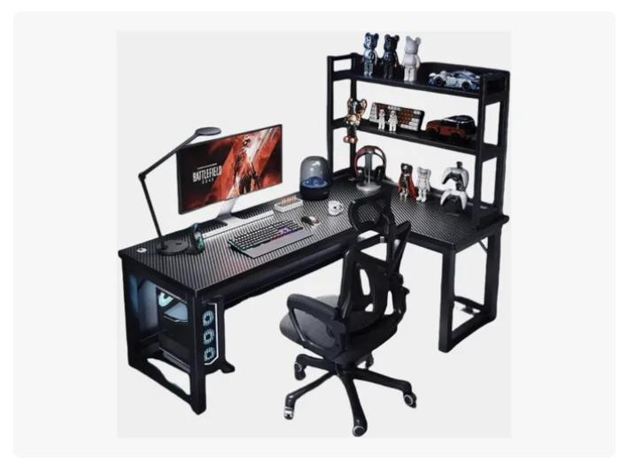 Escritorio Esquinero En Forma L Con Estantes 120cm