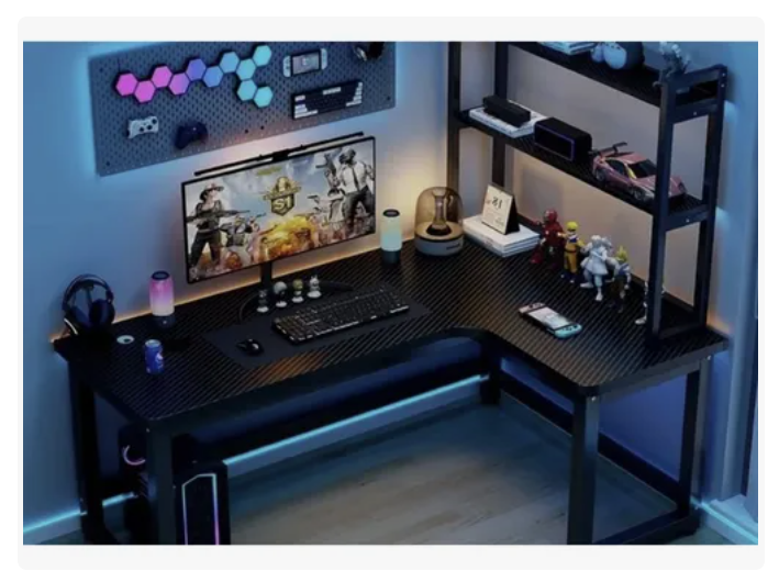 Escritorio Esquinero En Forma L Con Estantes 120cm